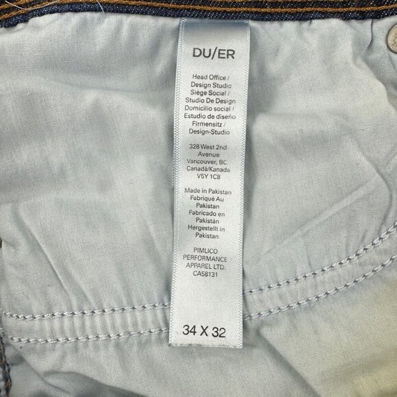 DUER L2X Slim Fit Performance Denim Jeans Blue 34x30 - Picture 4 of 14